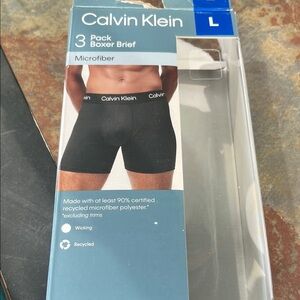 Calvin Klein Black Microfiber Boxer Briefs - 3 Pack opened packaging. NWT